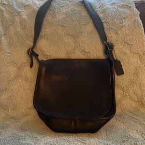 Vintage leather Coach flap bag